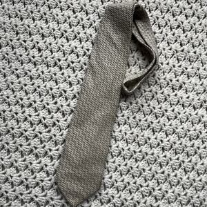 Vintage 90s Giorgio Armani Green and Tan Wool Silk Tie